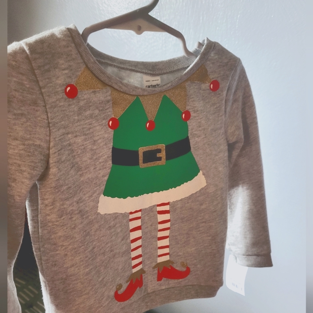 24 month old gray Christmas sweater